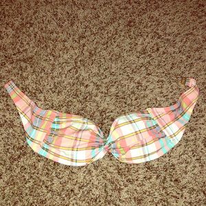 VS plaid bandeau bikini top